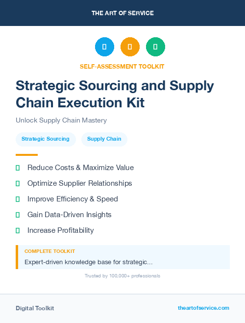 Strategic Sourcing and Supply Chain Execution Kit