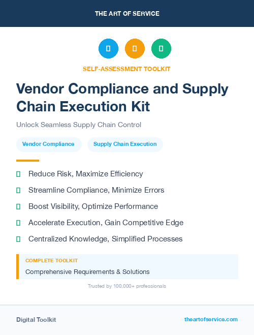 Vendor Compliance and Supply Chain Execution Kit