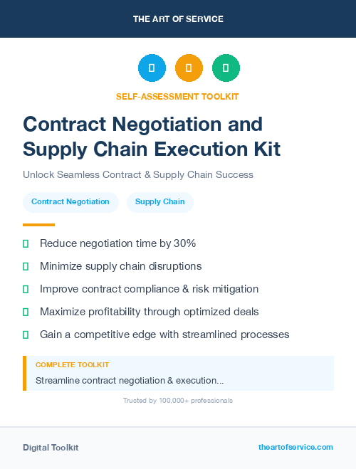 Contract Negotiation and Supply Chain Execution Kit