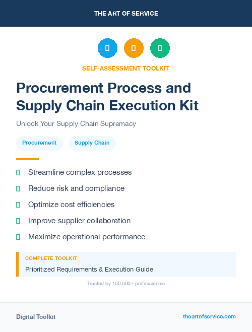 Procurement Process and Supply Chain Execution Kit