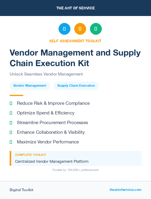 Vendor Management and Supply Chain Execution Kit