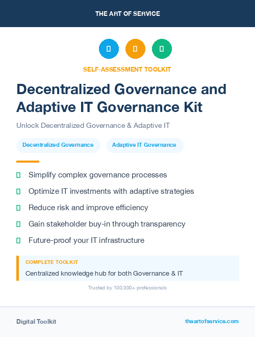 Decentralized Governance and Adaptive IT Governance Kit