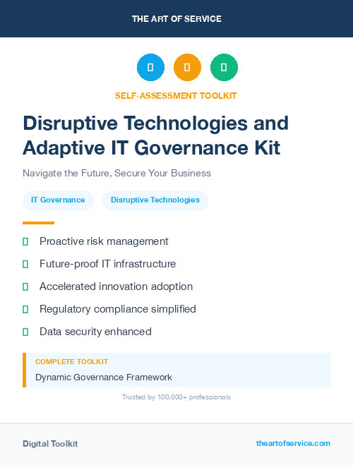 Disruptive Technologies and Adaptive IT Governance Kit