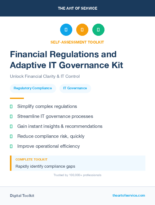 Financial Regulations and Adaptive IT Governance Kit