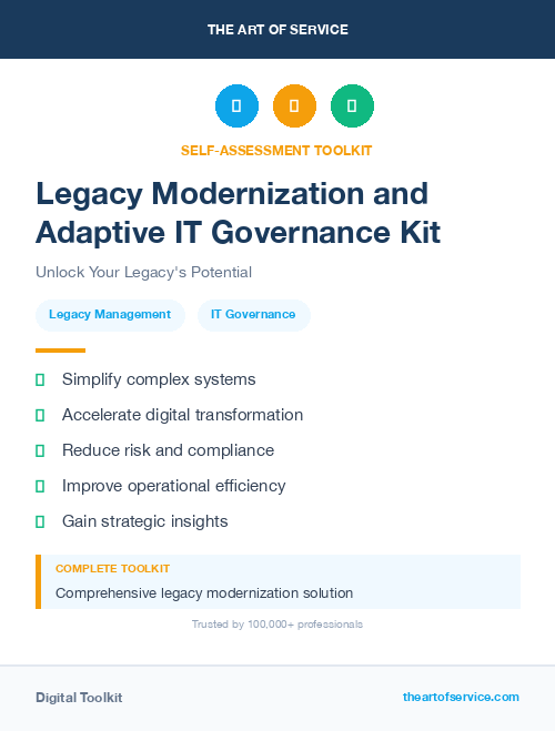 Legacy Modernization and Adaptive IT Governance Kit