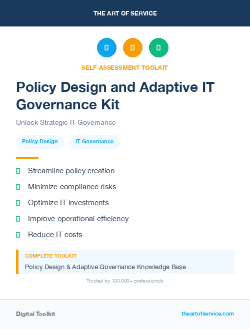 Policy Design and Adaptive IT Governance Kit