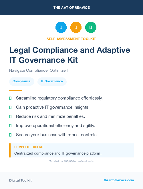 Legal Compliance and Adaptive IT Governance Kit