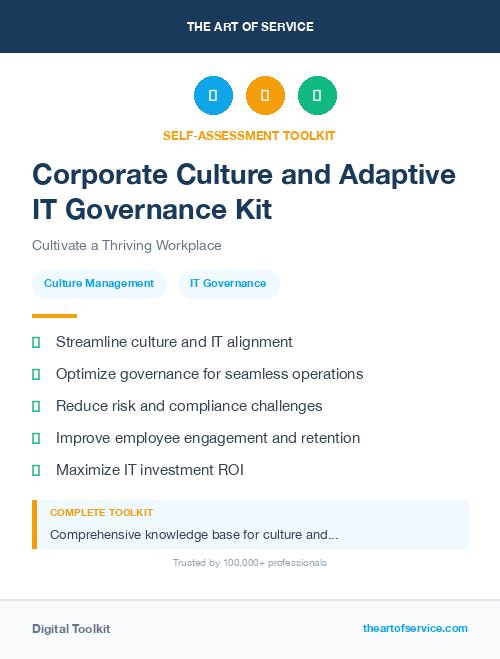 Corporate Culture and Adaptive IT Governance Kit