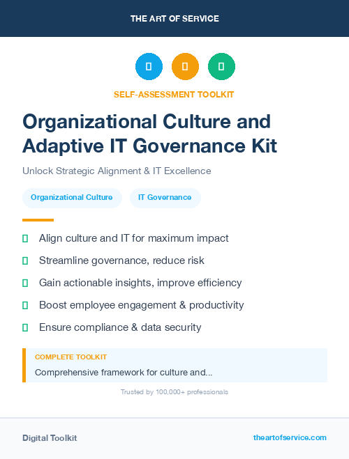 Organizational Culture and Adaptive IT Governance Kit