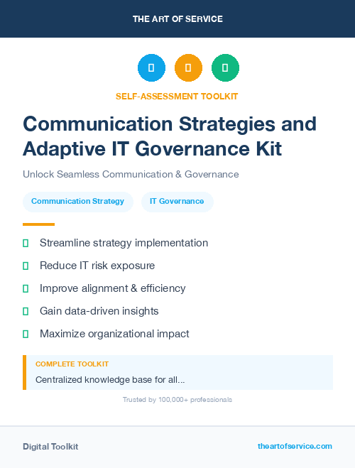 Communication Strategies and Adaptive IT Governance Kit