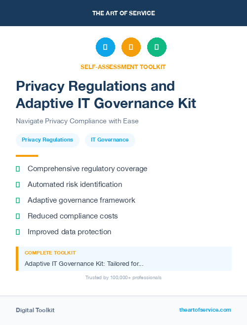 Privacy Regulations and Adaptive IT Governance Kit