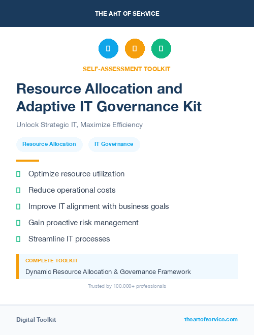 Resource Allocation and Adaptive IT Governance Kit