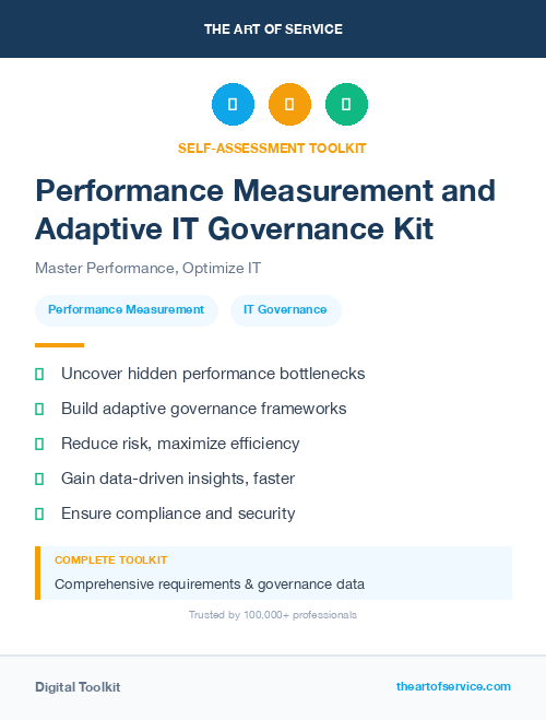 Performance Measurement and Adaptive IT Governance Kit