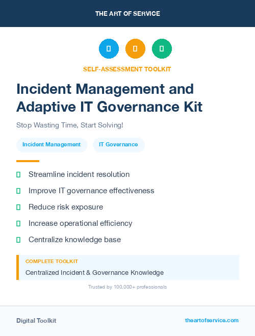 Incident Management and Adaptive IT Governance Kit