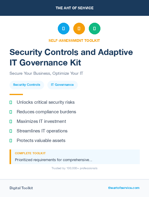 Security Controls and Adaptive IT Governance Kit