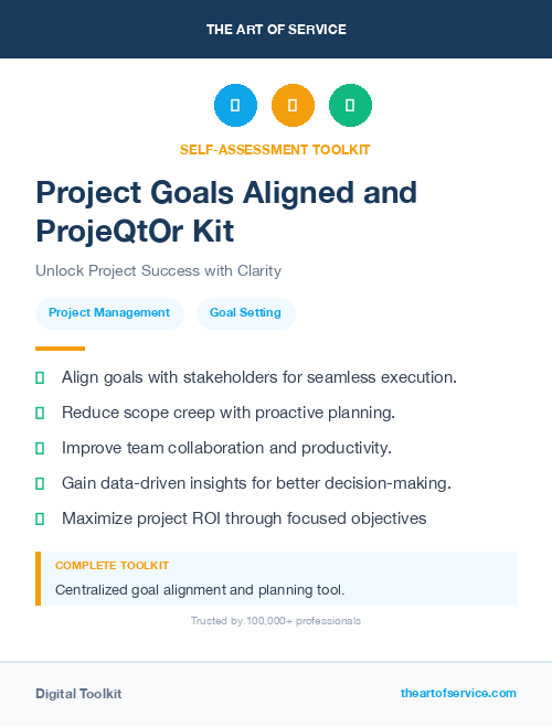 Project Goals Aligned and ProjeQtOr Kit