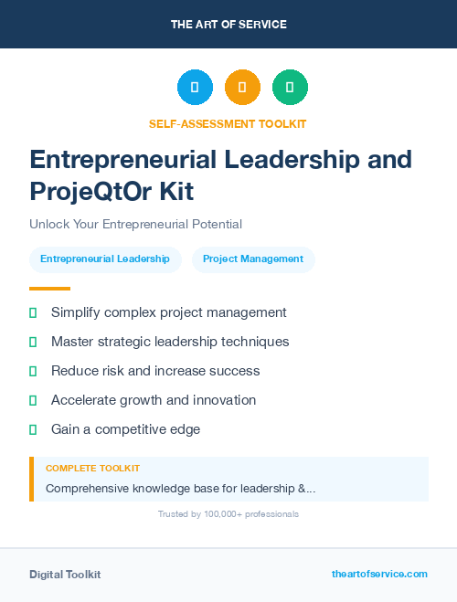 Entrepreneurial Leadership and ProjeQtOr Kit