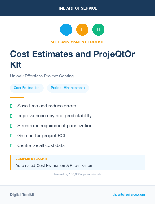 Cost Estimates and ProjeQtOr Kit