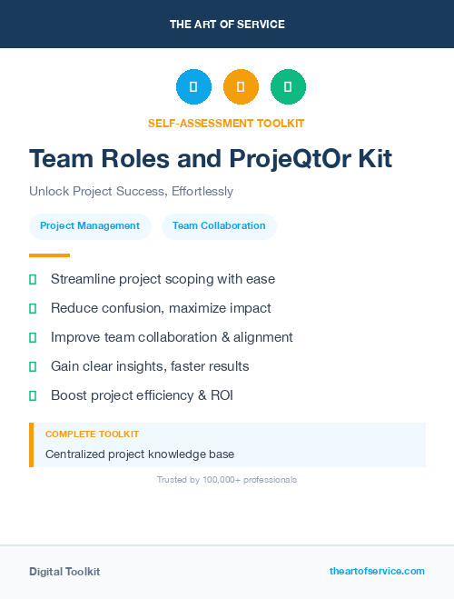 Team Roles and ProjeQtOr Kit