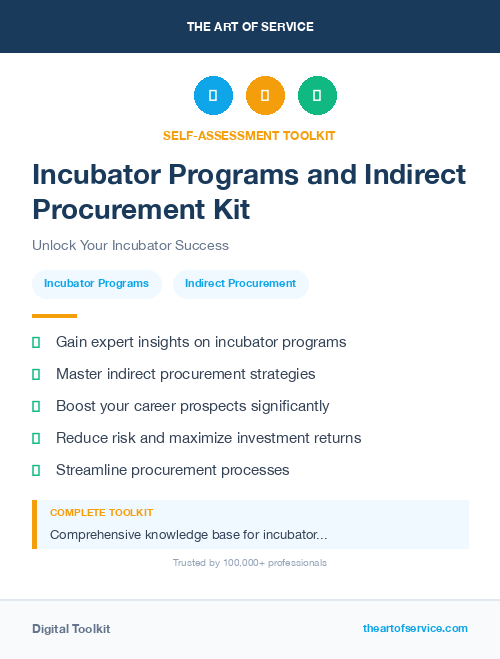 Incubator Programs and Indirect Procurement Kit