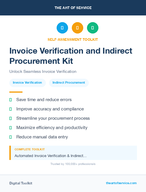 Invoice Verification and Indirect Procurement Kit