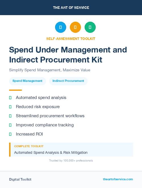 Spend Under Management and Indirect Procurement Kit