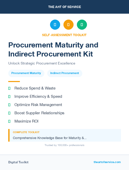 Procurement Maturity and Indirect Procurement Kit
