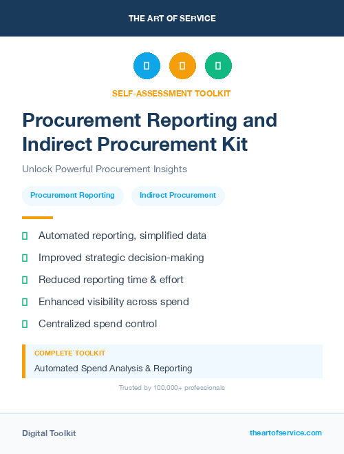 Procurement Reporting and Indirect Procurement Kit