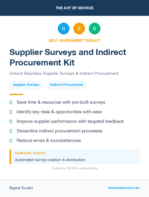 Supplier Surveys and Indirect Procurement Kit