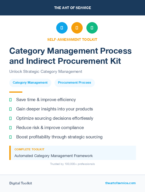 Category Management Process and Indirect Procurement Kit