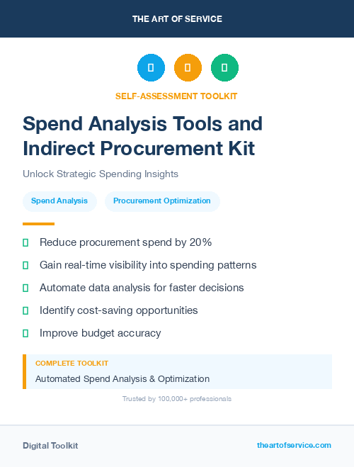 Spend Analysis Tools and Indirect Procurement Kit