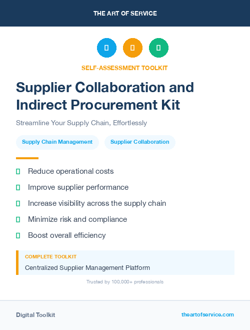 Supplier Collaboration and Indirect Procurement Kit