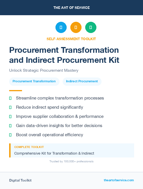 Procurement Transformation and Indirect Procurement Kit