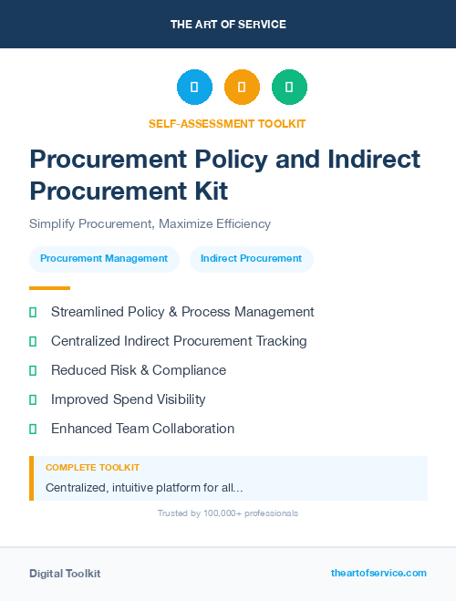 Procurement Policy and Indirect Procurement Kit