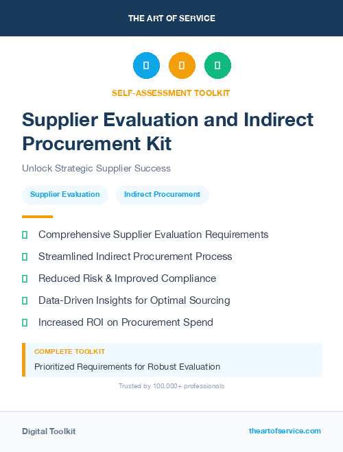 Supplier Evaluation and Indirect Procurement Kit