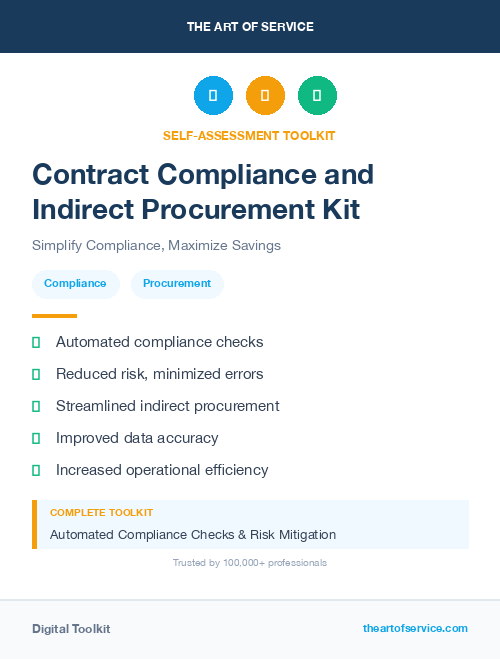 Contract Compliance and Indirect Procurement Kit