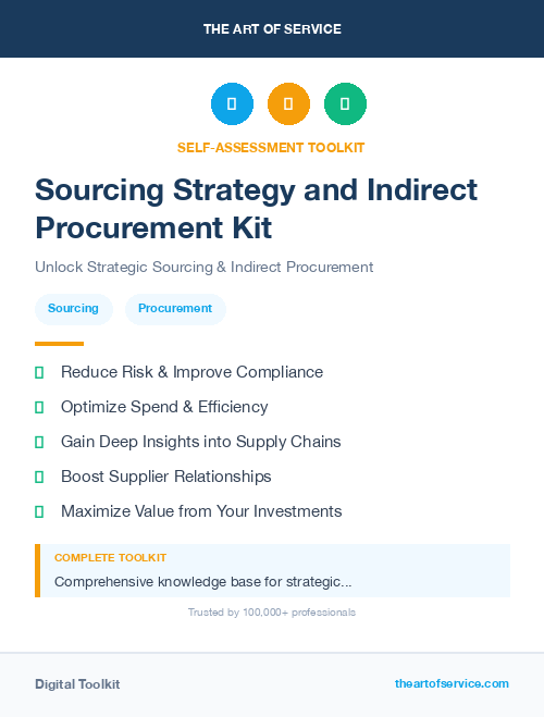 Sourcing Strategy and Indirect Procurement Kit
