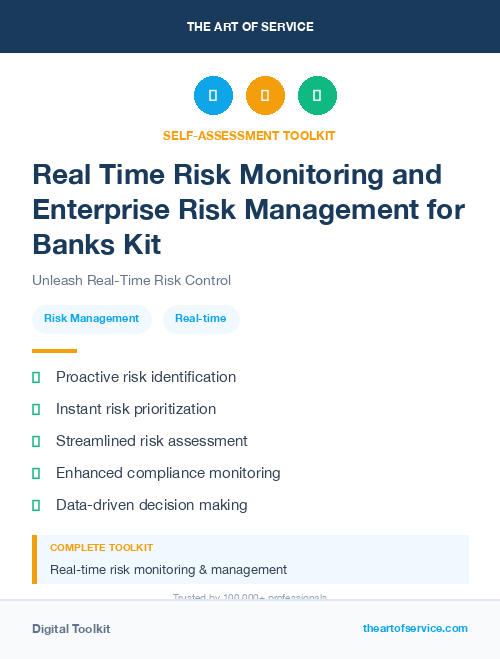 Real Time Risk Monitoring and Enterprise Risk Management for Banks Kit