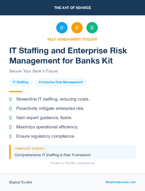 IT Staffing and Enterprise Risk Management for Banks Kit