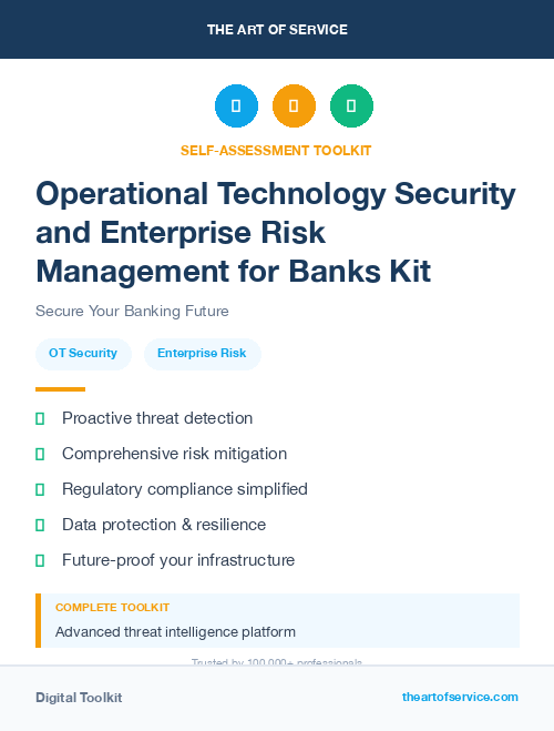 Operational Technology Security and Enterprise Risk Management for Banks Kit
