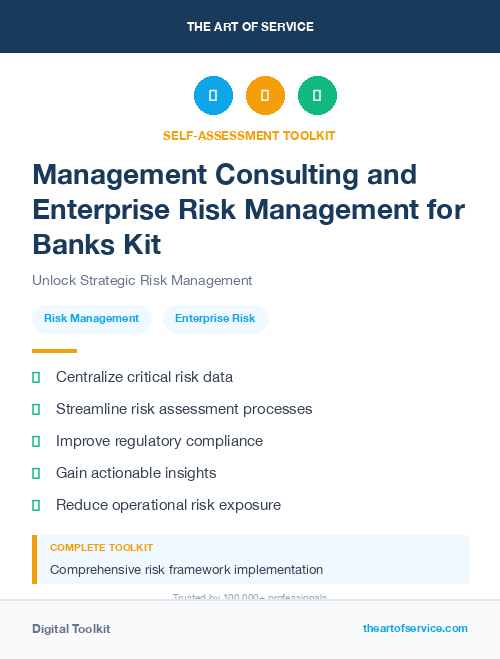 Management Consulting and Enterprise Risk Management for Banks Kit