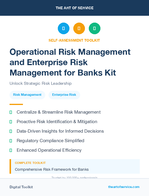 Operational Risk Management and Enterprise Risk Management for Banks Kit