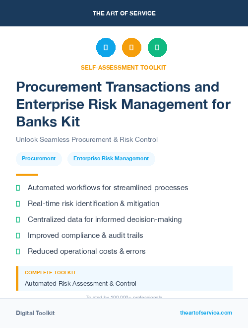 Procurement Transactions and Enterprise Risk Management for Banks Kit