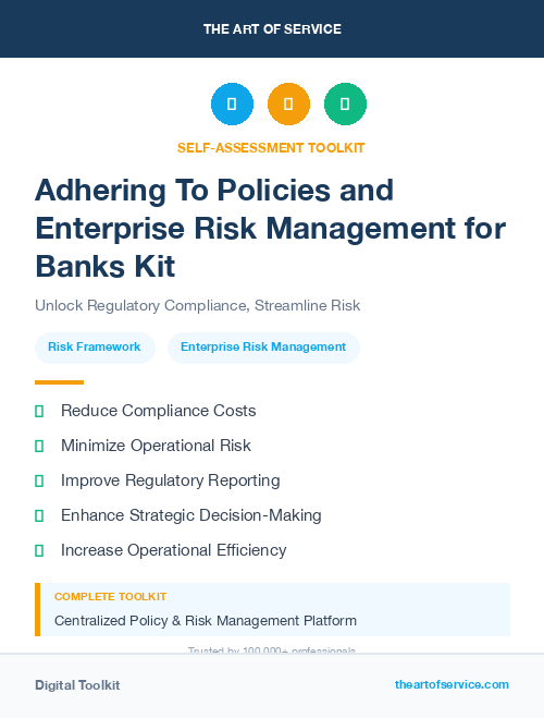 Adhering To Policies and Enterprise Risk Management for Banks Kit