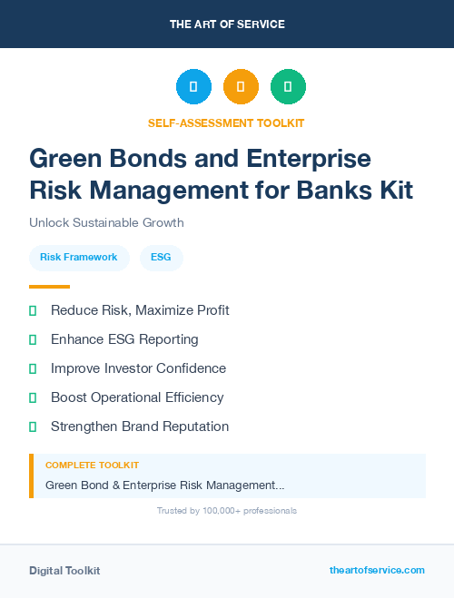 Green Bonds and Enterprise Risk Management for Banks Kit