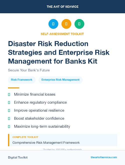 Disaster Risk Reduction Strategies and Enterprise Risk Management for Banks Kit