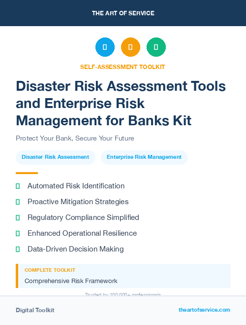 Disaster Risk Assessment Tools and Enterprise Risk Management for Banks Kit