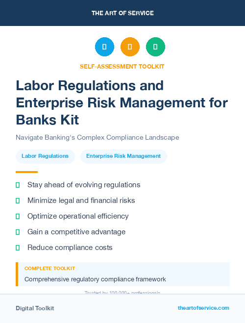 Labor Regulations and Enterprise Risk Management for Banks Kit