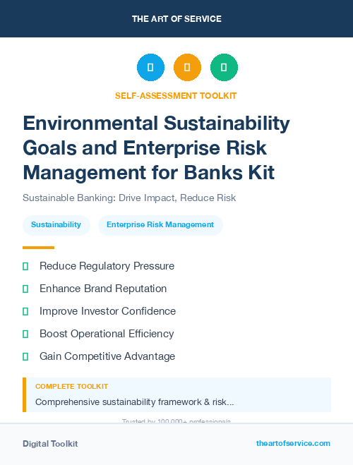 Environmental Sustainability Goals and Enterprise Risk Management for Banks Kit