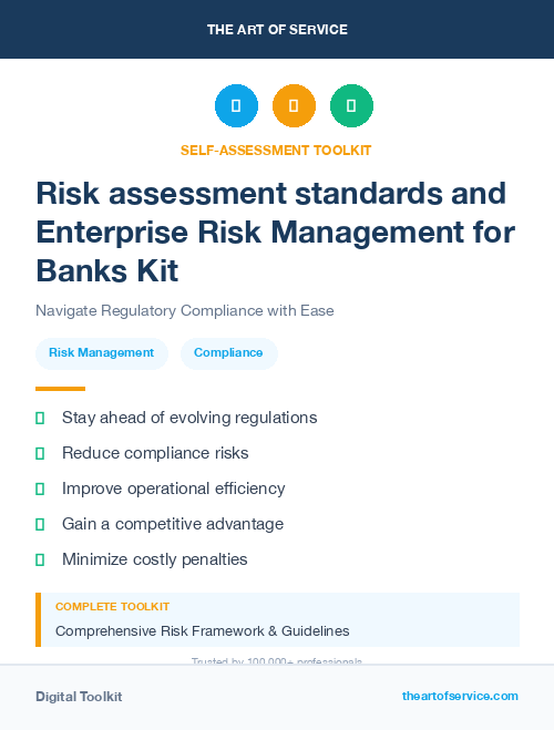 Risk assessment standards and Enterprise Risk Management for Banks Kit